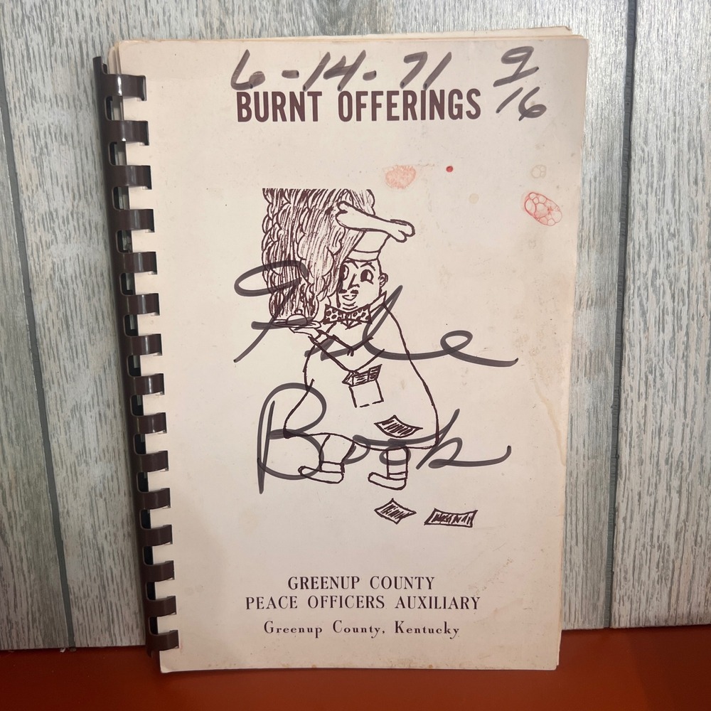 Vintage 1971 Burnt Offerings Greenup County Kentucky Peace Officers Cookbook